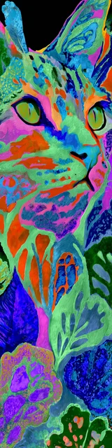 Cat bookmarks featuring a green camouflage cat face